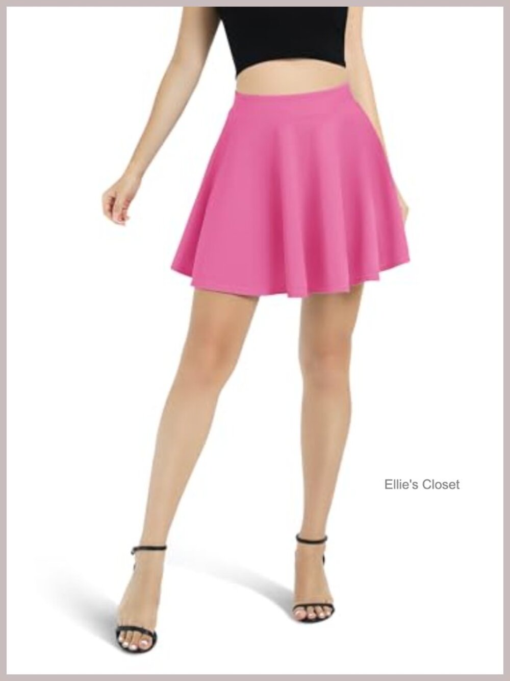 Stretchy Flared Mini Skater Skirt A-Line Casual - Picture 4 of 4